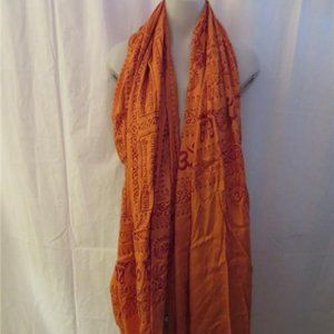 KARMA ORANGE/RED PRINTED SHAWL